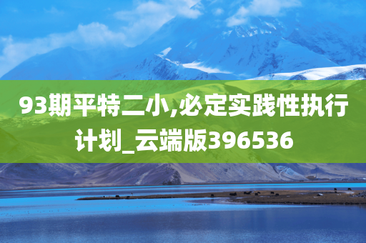 93期平特二小,必定实践性执行计划_云端版396536