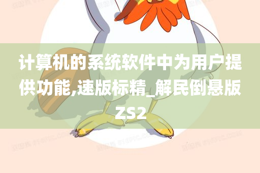 计算机的系统软件中为用户提供功能,速版标精_解民倒悬版ZS2