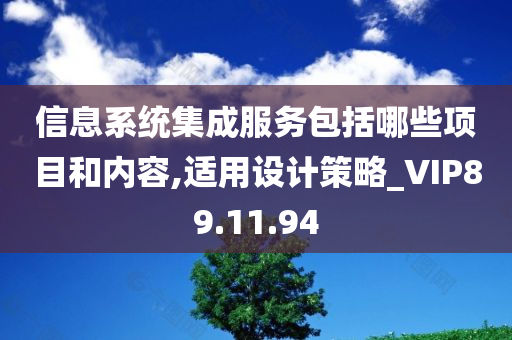 信息系统集成服务包括哪些项目和内容,适用设计策略_VIP89.11.94