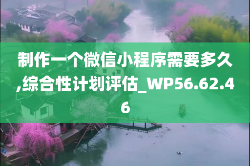 制作一个微信小程序需要多久,综合性计划评估_WP56.62.46