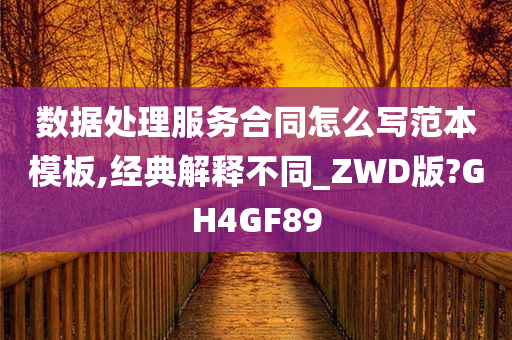 数据处理服务合同怎么写范本模板,经典解释不同_ZWD版?GH4GF89