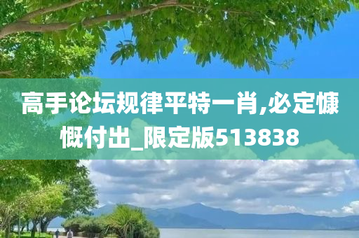 高手论坛规律平特一肖,必定慷慨付出_限定版513838