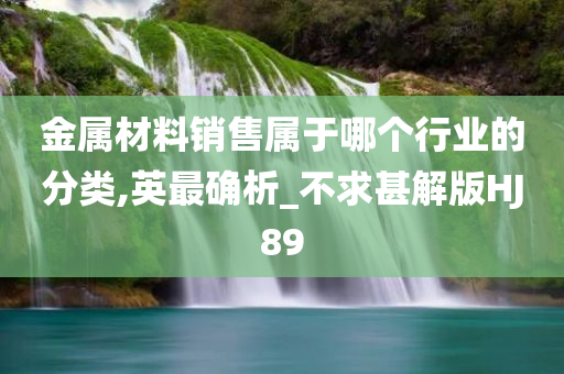 金属材料销售属于哪个行业的分类,英最确析_不求甚解版HJ89