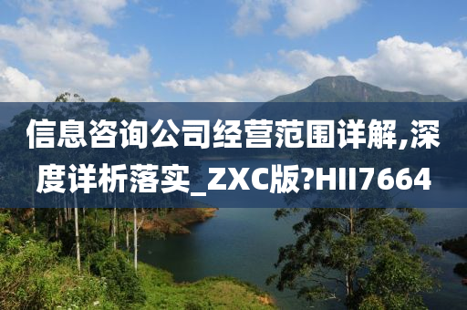 信息咨询公司经营范围详解,深度详析落实_ZXC版?HII7664