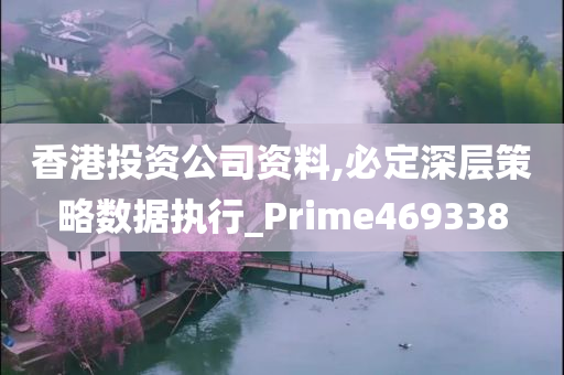 香港投资公司资料,必定深层策略数据执行_Prime469338