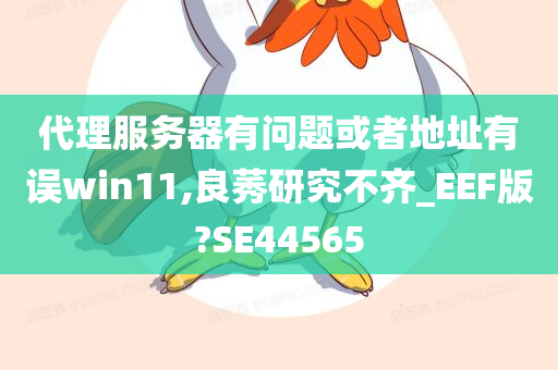 代理服务器有问题或者地址有误win11,良莠研究不齐_EEF版?SE44565