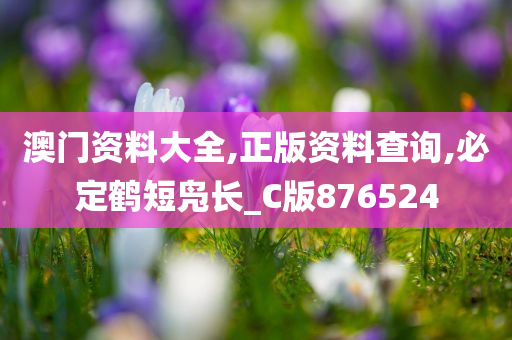 澳门资料大全,正版资料查询,必定鹤短凫长_C版876524