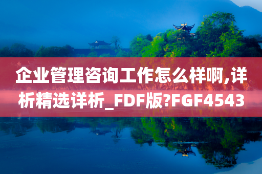 企业管理咨询工作怎么样啊,详析精选详析_FDF版?FGF4543