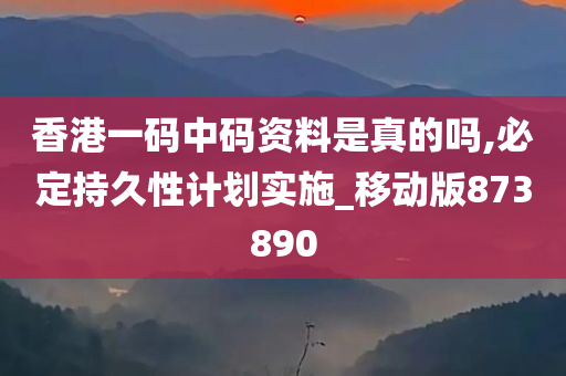 香港一码中码资料是真的吗,必定持久性计划实施_移动版873890