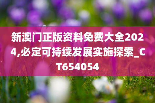 新澳门正版资料免费大全2024,必定可持续发展实施探索_CT654054