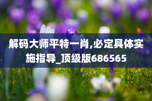 解码大师平特一肖,必定具体实施指导_顶级版686565