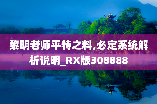 黎明老师平特之料,必定系统解析说明_RX版308888