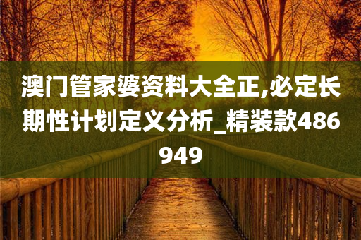 澳门管家婆资料大全正,必定长期性计划定义分析_精装款486949