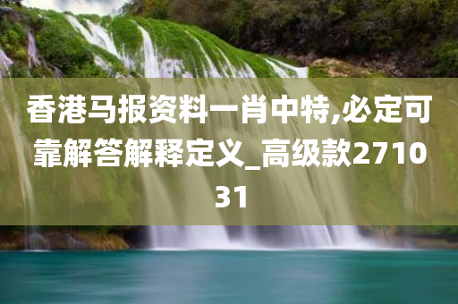 香港马报资料一肖中特,必定可靠解答解释定义_高级款271031