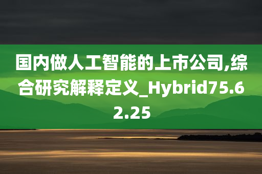 国内做人工智能的上市公司,综合研究解释定义_Hybrid75.62.25