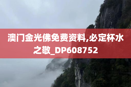 澳门金光佛免费资料,必定杯水之敬_DP608752