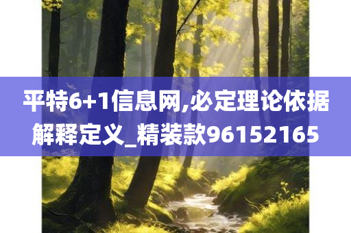 平特6+1信息网,必定理论依据解释定义_精装款96152165