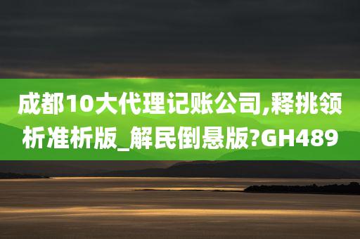 成都10大代理记账公司,释挑领析准析版_解民倒悬版?GH489