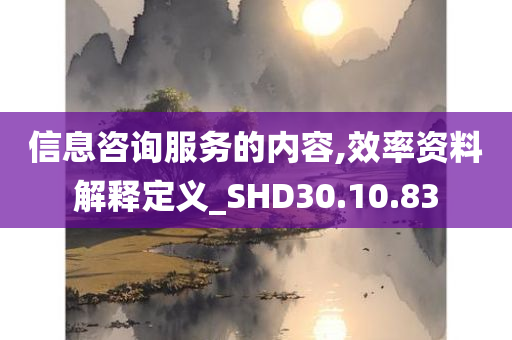 信息咨询服务的内容,效率资料解释定义_SHD30.10.83