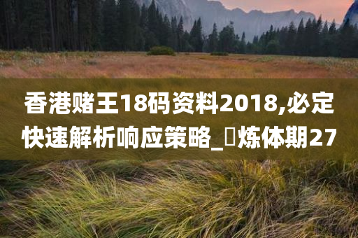 香港赌王18码资料2018,必定快速解析响应策略_‌炼体期27