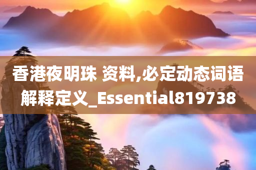 香港夜明珠 资料,必定动态词语解释定义_Essential819738