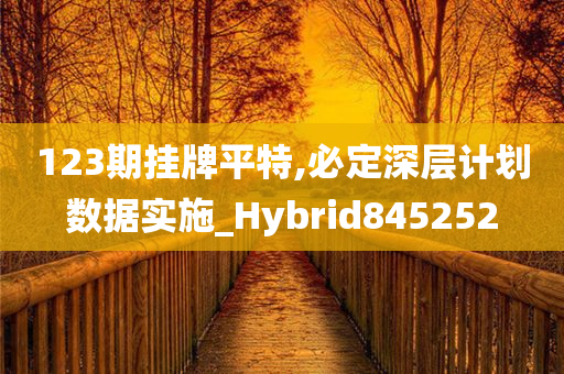 123期挂牌平特,必定深层计划数据实施_Hybrid845252