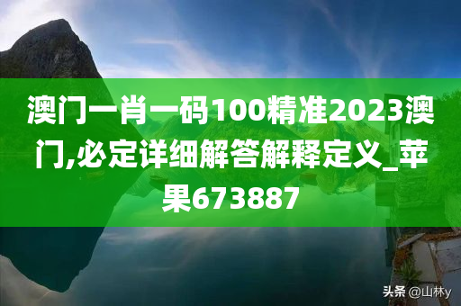 澳门一肖一码100精准2023澳门,必定详细解答解释定义_苹果673887