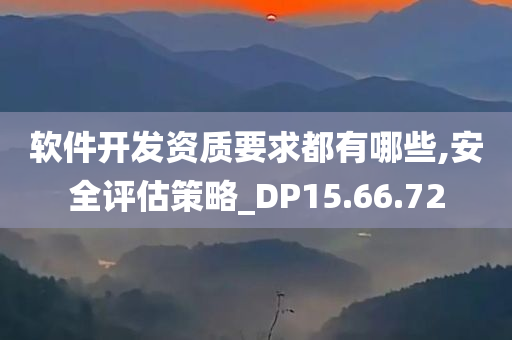 软件开发资质要求都有哪些,安全评估策略_DP15.66.72