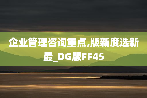 企业管理咨询重点,版新度选新最_DG版FF45