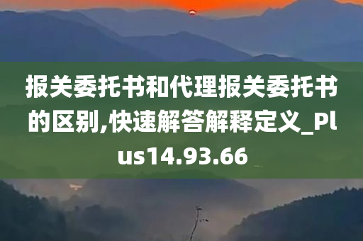 报关委托书和代理报关委托书的区别,快速解答解释定义_Plus14.93.66