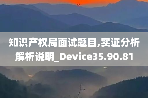 知识产权局面试题目,实证分析解析说明_Device35.90.81