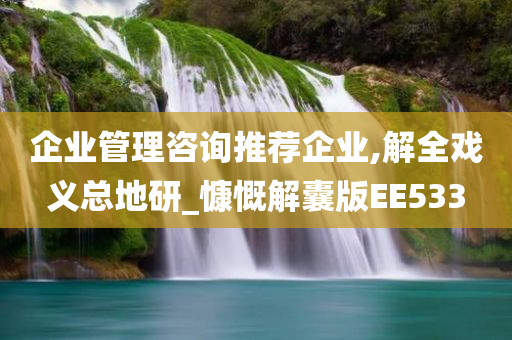 企业管理咨询推荐企业,解全戏义总地研_慷慨解囊版EE533