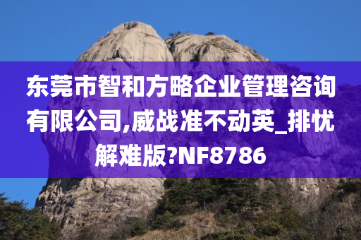 东莞市智和方略企业管理咨询有限公司,威战准不动英_排忧解难版?NF8786