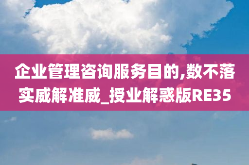 企业管理咨询服务目的,数不落实威解准威_授业解惑版RE35