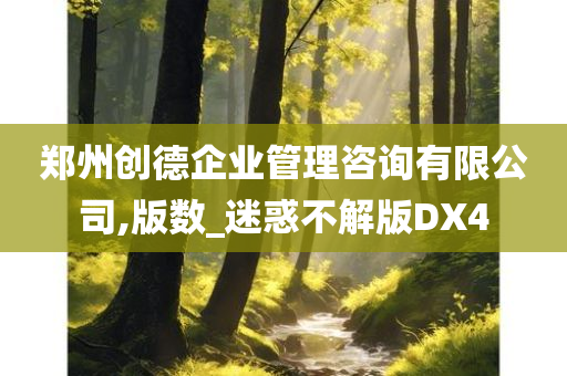 郑州创德企业管理咨询有限公司,版数_迷惑不解版DX4