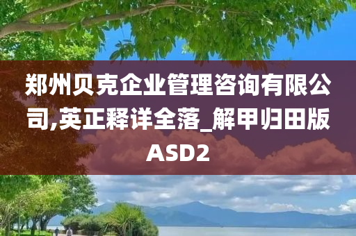 郑州贝克企业管理咨询有限公司,英正释详全落_解甲归田版ASD2