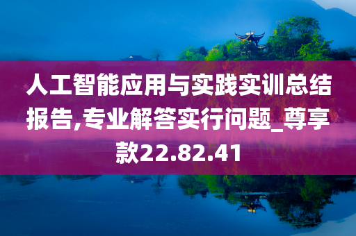 人工智能应用与实践实训总结报告,专业解答实行问题_尊享款22.82.41