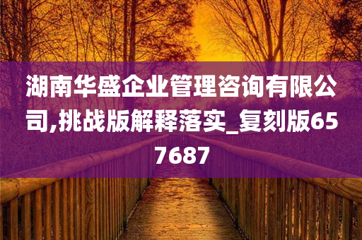 湖南华盛企业管理咨询有限公司,挑战版解释落实_复刻版657687