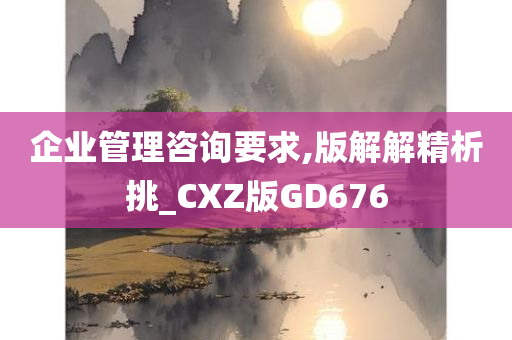 企业管理咨询要求,版解解精析挑_CXZ版GD676