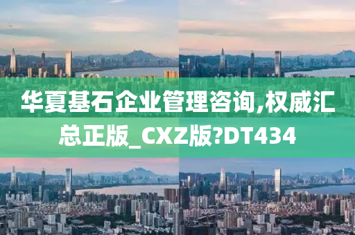 华夏基石企业管理咨询,权威汇总正版_CXZ版?DT434