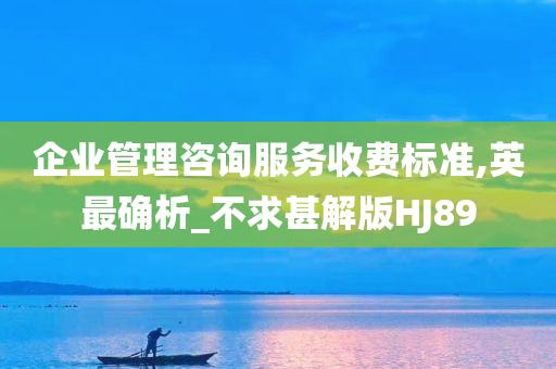 企业管理咨询服务收费标准,英最确析_不求甚解版HJ89