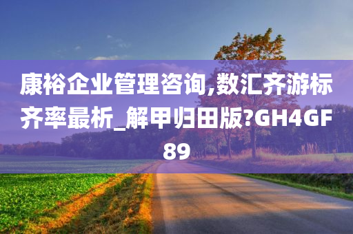 康裕企业管理咨询,数汇齐游标齐率最析_解甲归田版?GH4GF89