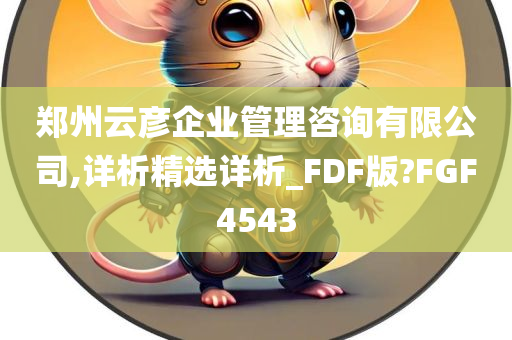 郑州云彦企业管理咨询有限公司,详析精选详析_FDF版?FGF4543