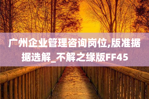 广州企业管理咨询岗位,版准据据选解_不解之缘版FF45