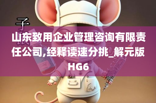 山东致用企业管理咨询有限责任公司,经释读速分挑_解元版HG6