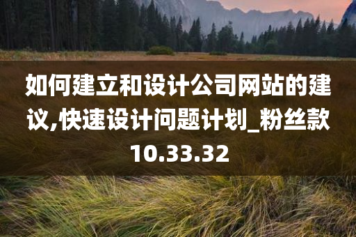 如何建立和设计公司网站的建议,快速设计问题计划_粉丝款10.33.32