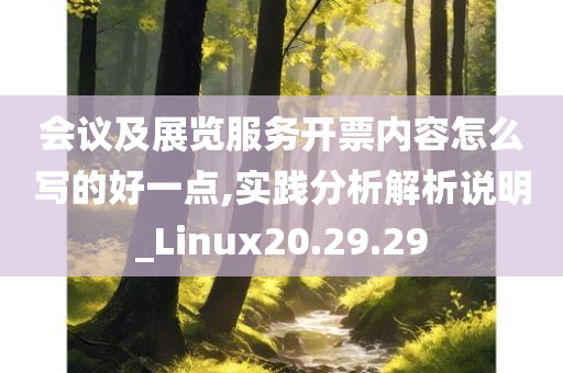 会议及展览服务开票内容怎么写的好一点,实践分析解析说明_Linux20.29.29