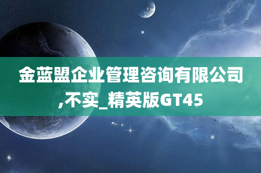 金蓝盟企业管理咨询有限公司,不实_精英版GT45