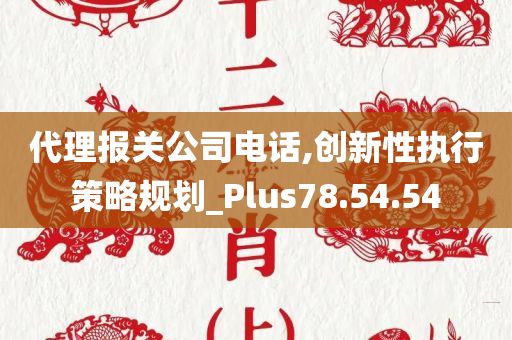 代理报关公司电话,创新性执行策略规划_Plus78.54.54