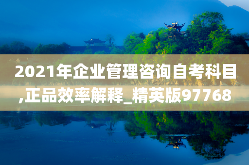 2021年企业管理咨询自考科目,正品效率解释_精英版97768